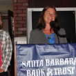 rt-tabber Sportsperson of the Month Dorfhuber, center, says thank you at Monday's luncheon