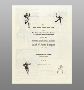 Santa Barbara Athletic Round Table 1975 Hall of Fame Banquet Cover Santa Barbara Athletic Round Table 1975 Hall of Fame Banquet Cover