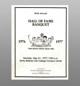 Santa Barbara Athletic Round Table 1977 Hall of Fame Banquet Cover Santa Barbara Athletic Round Table 1977 Hall of Fame Banquet Cover