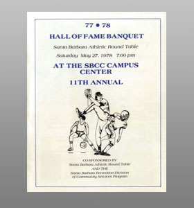 Santa Barbara Athletic Round Table 1978 Hall of Fame Banquet Cover Santa Barbara Athletic Round Table 1978 Hall of Fame Banquet Cover