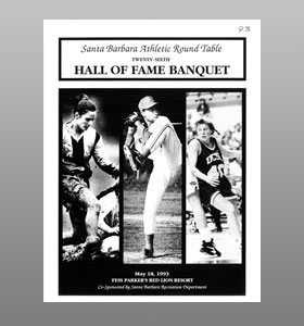Santa Barbara Athletic Round Table 1993 Hall of Fame Banquet Cover Santa Barbara Athletic Round Table 1993 Hall of Fame Banquet Cover