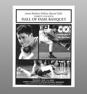 Santa Barbara Athletic Round Table 2001 Hall of Fame Banquet Cover Santa Barbara Athletic Round Table 2001 Hall of Fame Banquet Cover